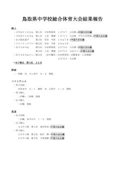 鳥取県中学校総合体育大会結果報告
