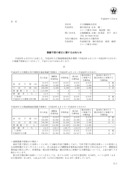 業績予想の修正に関するお知らせ