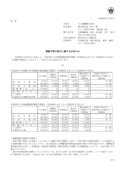業績予想の修正に関するお知らせ