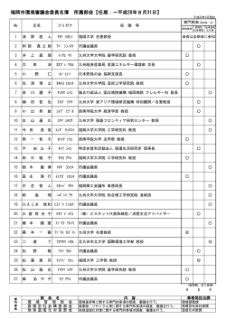 福岡市環境審議会委員名簿 （133kbyte）