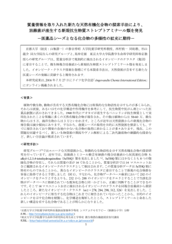医薬品シーズとなる化合物の多様性の拡充に期待