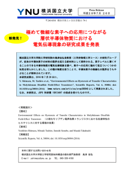 極めて微細な素子への応用につながる 層状半導体物質