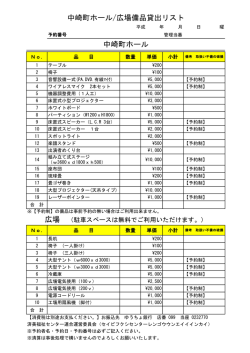 中崎町ホール広場備品貸出リスト0725