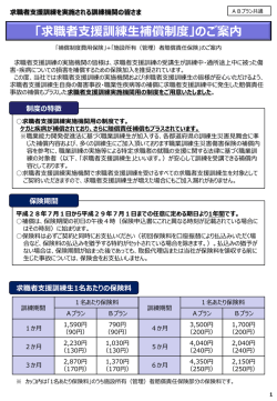 「求職者支援訓練生補償制度」のご案内