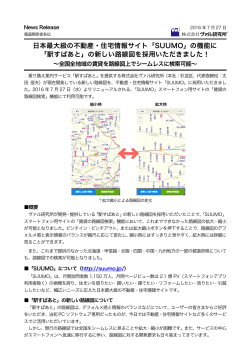 日本最大級の不動産・住宅情報サイト「SUUMO」の機能