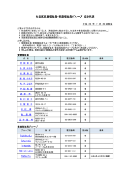 杉並区家庭福祉員・家庭福祉員グループ 空き状況
