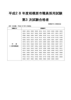（大学卒業程度）第三次試験合格発表（PDF形式 13.8KB）