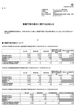 業績予想の修正に関するお知らせ