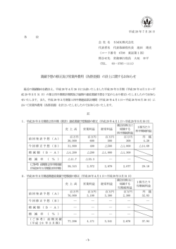 業績予想の修正及び営業外費用（為替差損）の計上に関するお知らせ