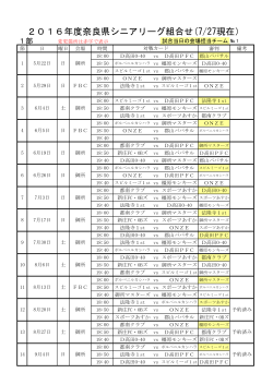 1部リーグ日程表