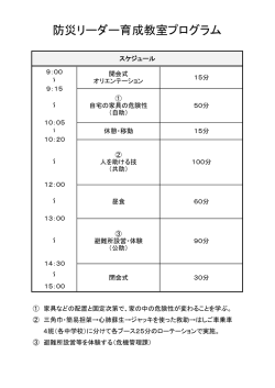 防災リーダー育成教室プログラム