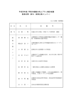 委員名簿 - 京都府教育委員会