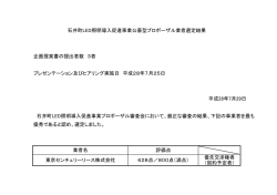企画提案書の提出者数 3者 プレゼンテーション及びヒアリング実施日