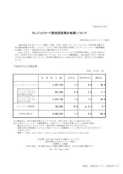 クレジットカード動態調査結果 - 一般社団法人日本クレジット協会