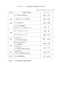 アルコール健康障害対策協議会委員名簿 （PDF : 115KB）