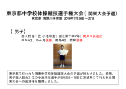 東京都中学校体操競技選手権大会（関東大会予選）