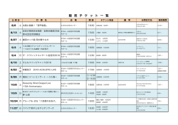 販売チケット一覧 - まなみーる 岩見沢市民会館・文化センター