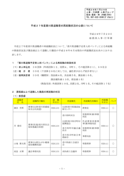 平成27年度香川県退職者の再就職状況の公表について