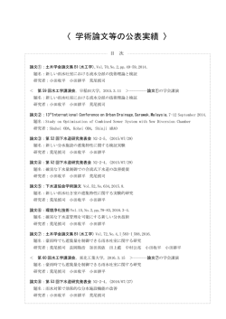 学術論文等の公表実績