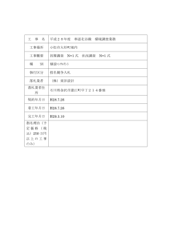 工 事 名 平成28年度 林道北谷線 環境調査業務 工事場所 小松市大杉