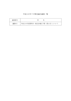 平成28年7月緊急議会議案一覧