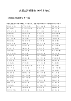 支援金詳細報告（6/13 時点）
