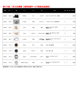 第378回 7月26日開催 【超特急便サービス緊急出品速報】