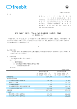 （訂正・数値データ訂正）「平成 28 年4月期 決算短信〔日本基準〕（連結