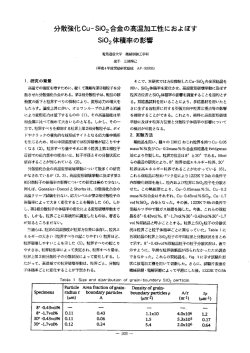 分散強化Cu－SiO 2 合金の高温加工性におよぼすSio 2 体積率の影響