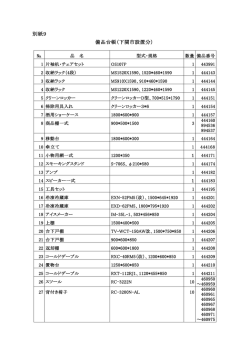 別紙9 備品台帳（下関市設置分）