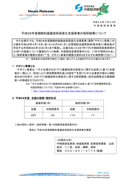 平成28年度戦略的基盤技術高度化支援事業の採択