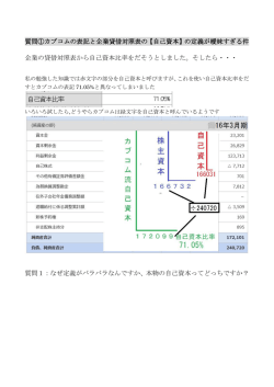質問①カブコムの表記と企業貸借対照表の【自己資本】の定義が曖昧