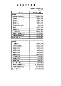 資金収支予算書（平成28年度）