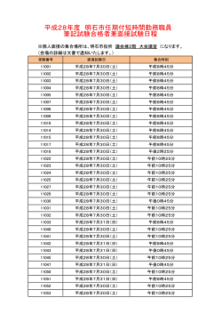 平成28年度 明石市任期付短時間勤務職員 筆記試験合格者兼面接試験