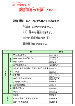 課題図書の取扱について
