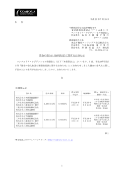 資金の借入れ(金利決定)に関するお知らせ
