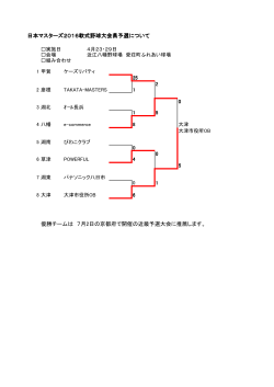 日本マスターズ2016軟式野球大会県予選 軟式野球大会県予選 軟式