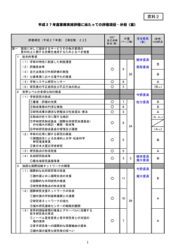 資料2 平成27年度業務実績評価に当たっての評価項目・分担