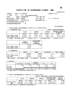 平成29年3月期 第1四半期決算短信〔日本基準〕（連結）