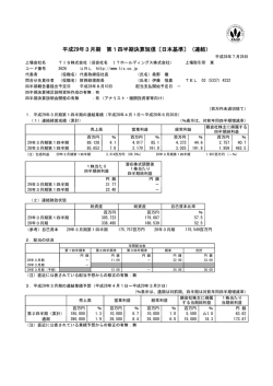 平成29年3月期 第1四半期決算短信