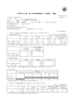 平成29年3月期 第1四半期決算短信〔日本基準〕（連結）