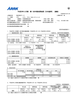 平成29年3月期 第1四半期決算短信〔日本基準〕（連結）