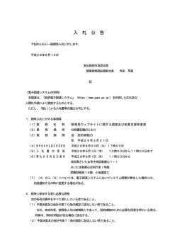 一般競争入札公告(財務局ウェブサイトに関する調査及び改善支援等業務)
