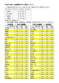 【博多駅 → 西日本霊園】 【西日本霊園 → 博多駅】