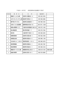 一般廃棄物処理業許可業者一覧