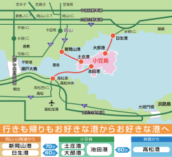 行きも帰りもお好きな港からお好きな港へ