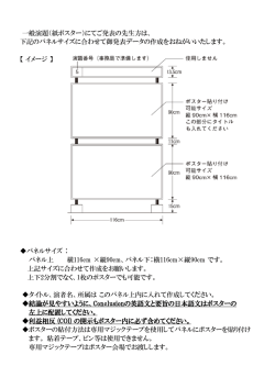 一般演題（紙ポスター）にてご発表の先生方は、 下記のパネルサイズに