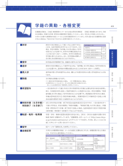 学籍の異動・各種変更