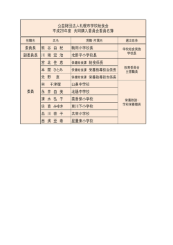 委員長 熊 谷 由 紀 駒岡小学校長 副委員長 川 端 宏 治 北野平小学校長