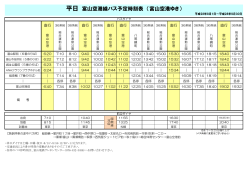 平日 富山空港線バス予定時刻表 （富山空港ゆき）